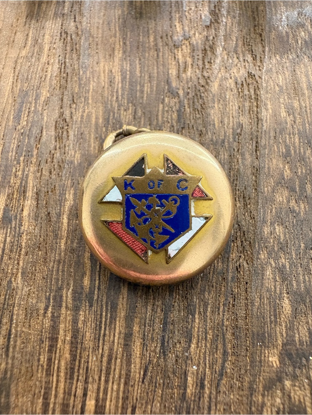 Vintage Knights of Columbus Gold Tone Locket Pendant